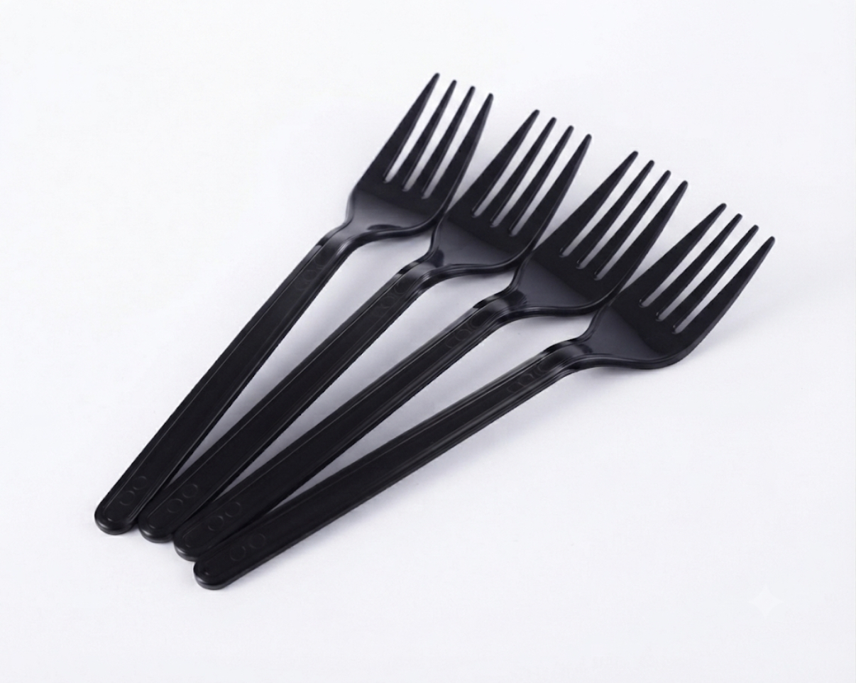 Plastik lüx siyah çatal