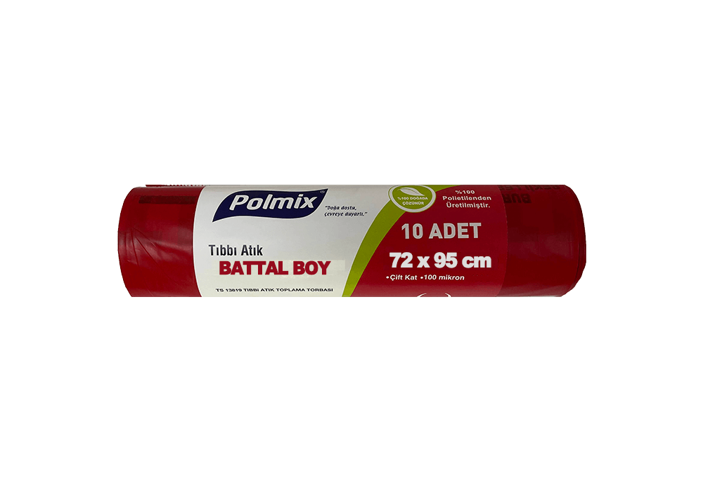 Tıbbi atık çöp poşeti battal boy 72x95