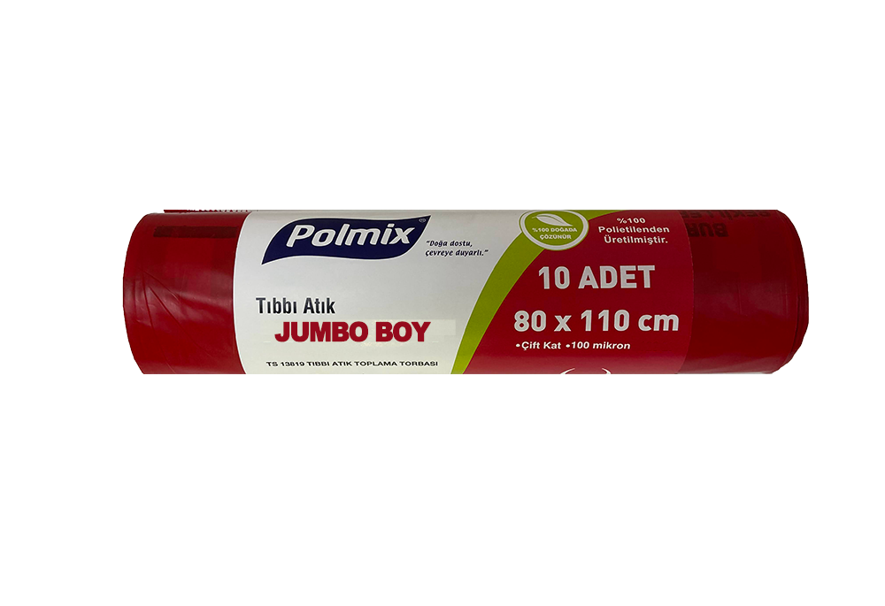 Tıbbi atık çöp poşeti jumbo boy 80x110