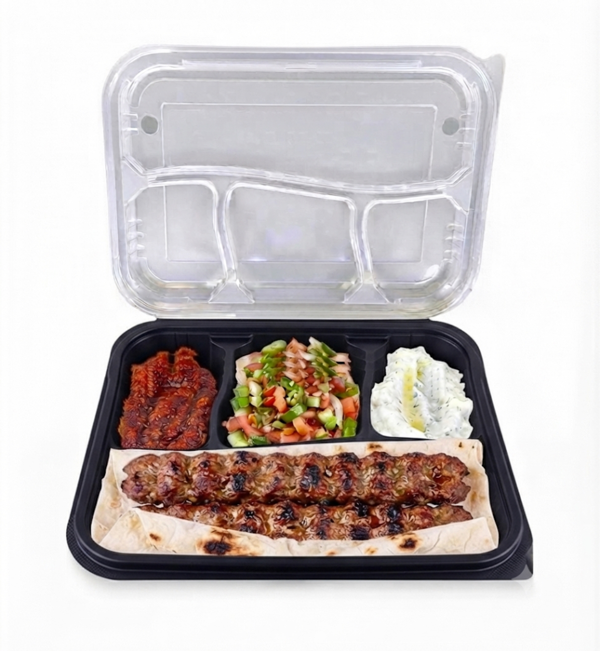 Siyah plastik kebap kabı 